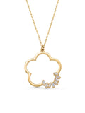 Baguette Stone Flower Form Necklace in 14K Gold by Elef Jewelry