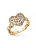 Baguette Stone Heart-Shaped Ring in 14K Gold by Elef Jewelry