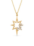 Baguette Stone Kutup Star Necklace in 14K Gold by Elef Jewelry