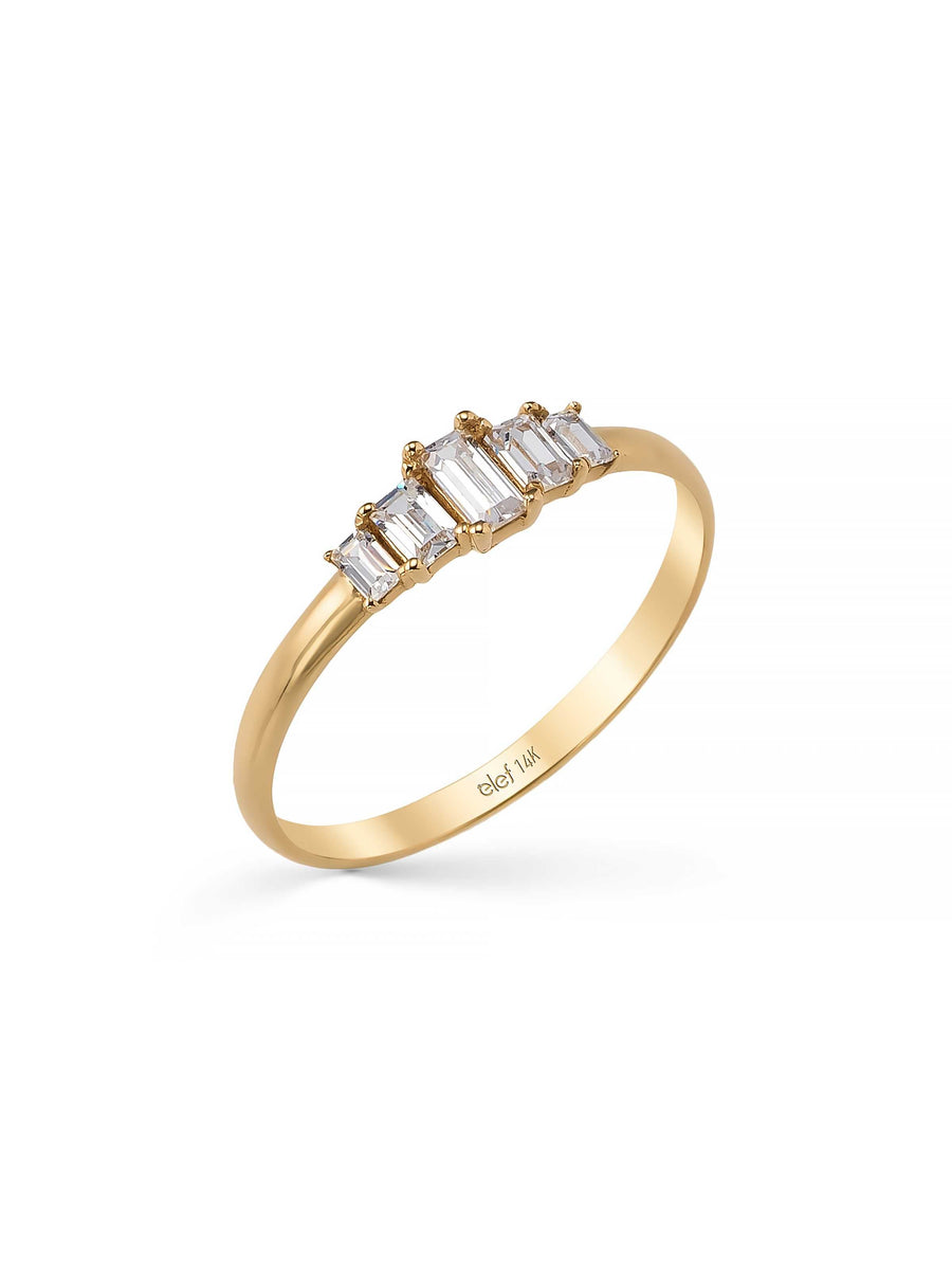 Baguette Stone Ring in 14K Gold