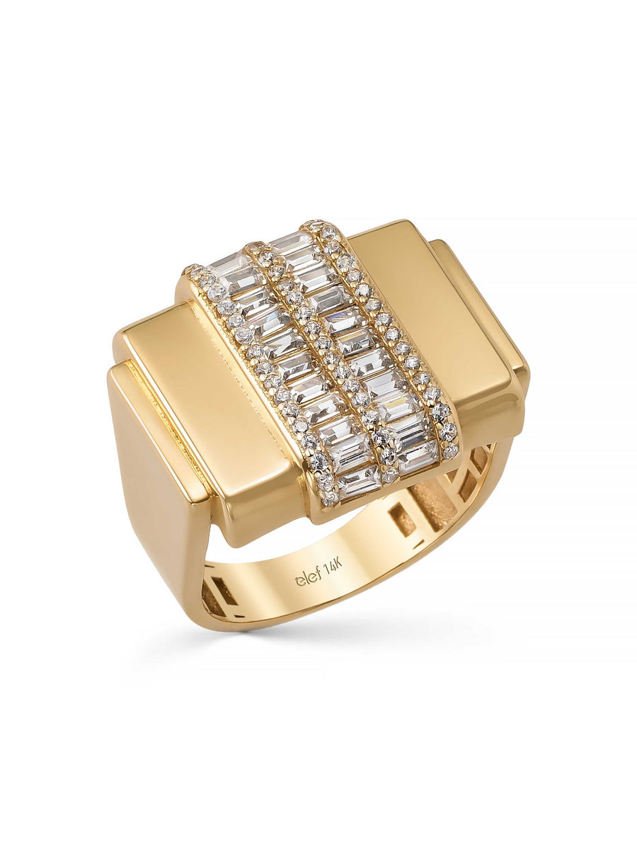 Baguette Stone Ring in 14K Gold