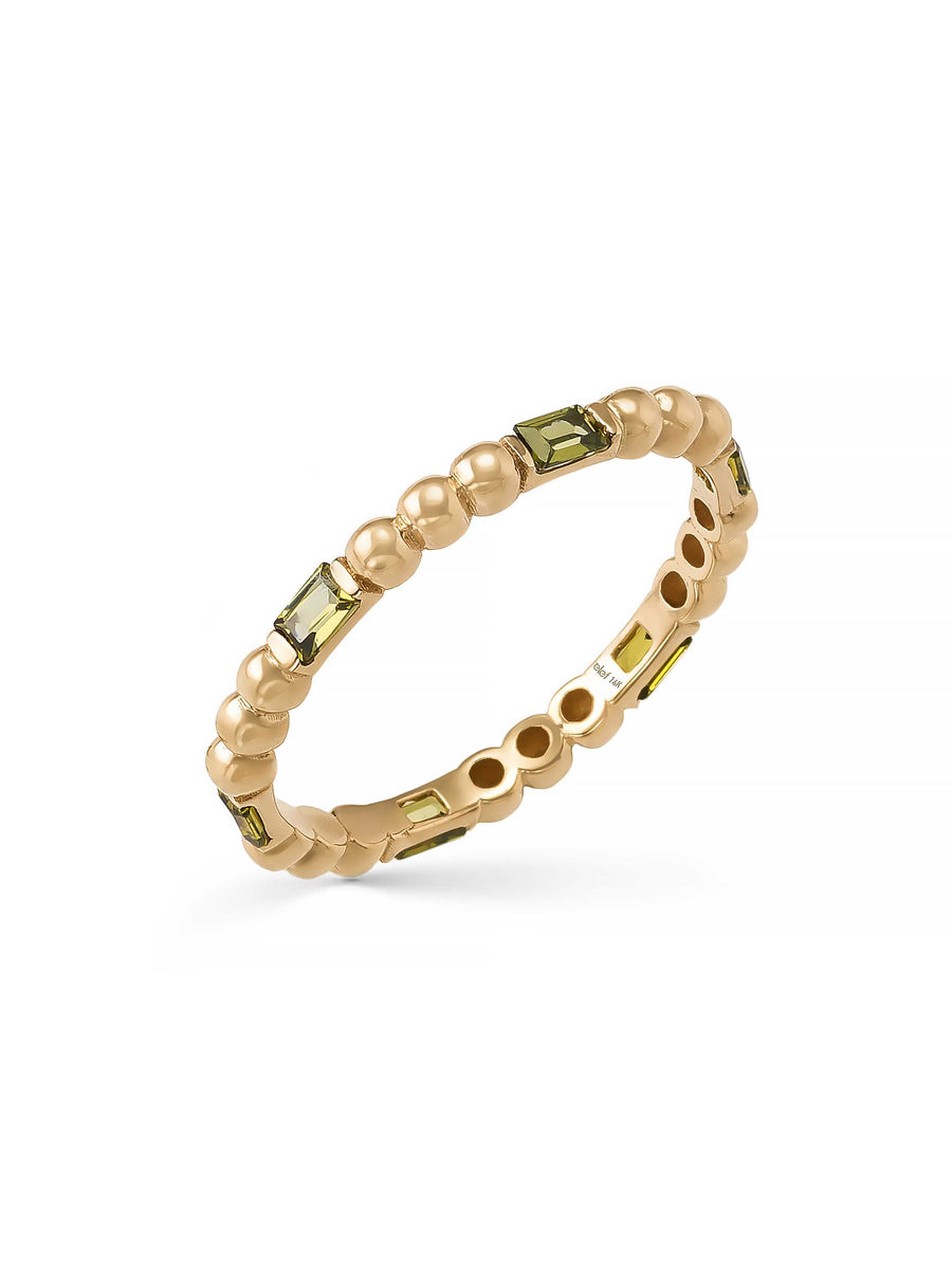 Baguette Stone Modern Row Ring in 14K Gold