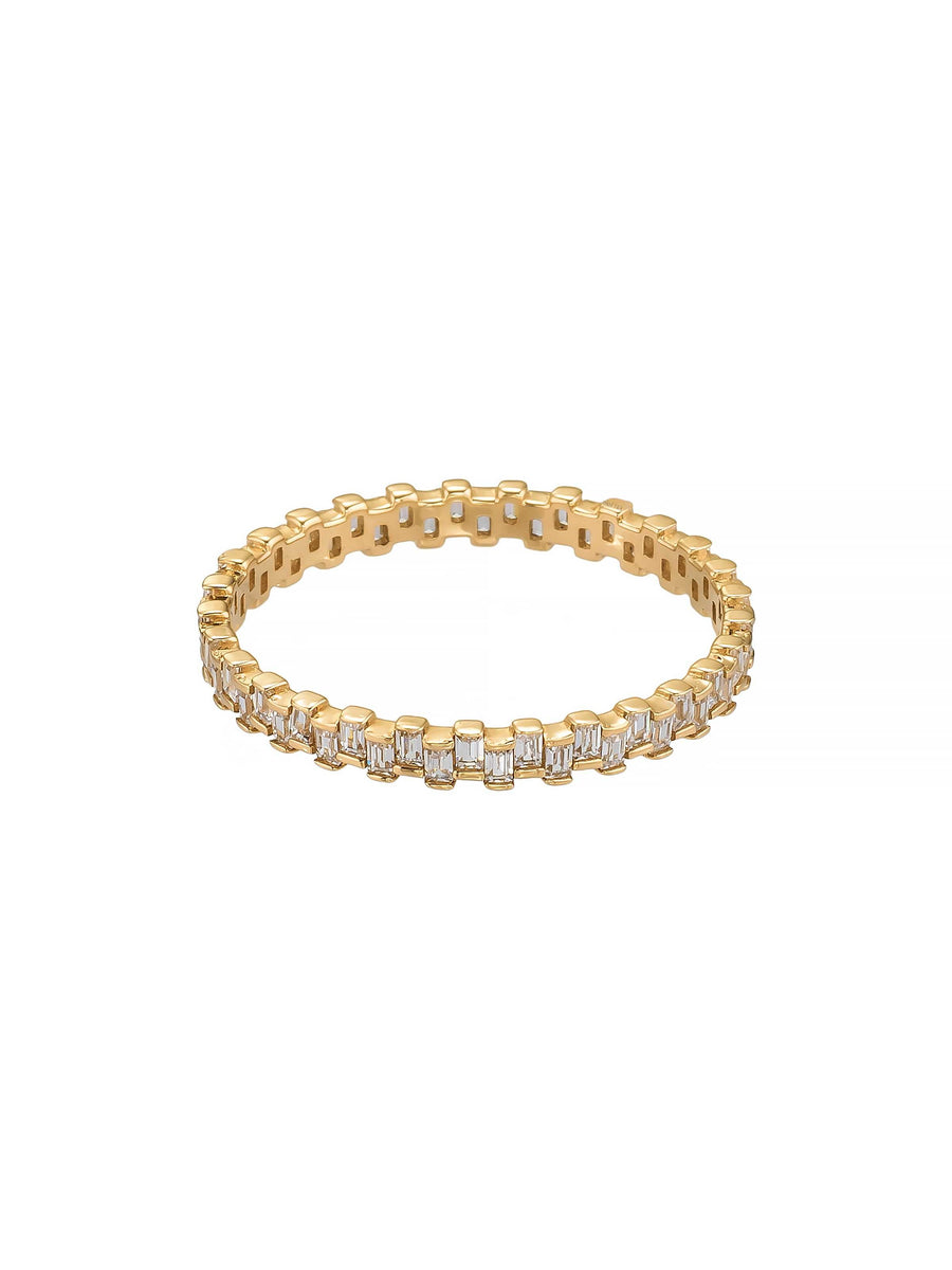 Baguette Stone Modern Eternity Ring in 14K Gold
