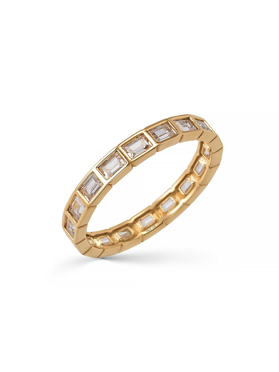 Baguette Stone Modern Eternity Ring in 14K Gold
