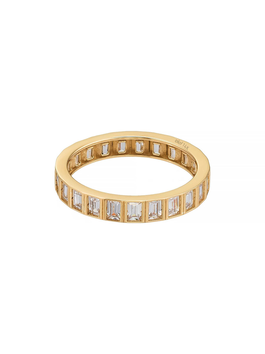 Baguette Stone Eternity Ring in 14K Gold