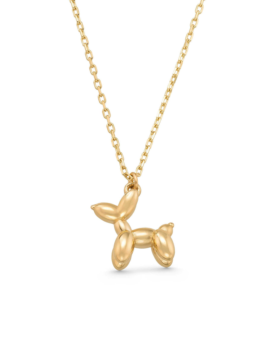 Balloon Dog Necklace in 14K Gold