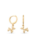 Balloon Dog Drop Earrings in 14K Gold by Elef Jewelry