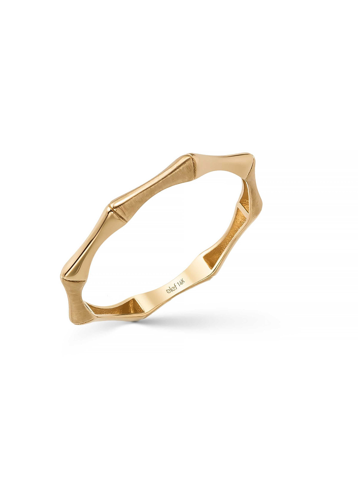 Bambu Form Minimal Ring in 14K Gold by Elef Jewelry
