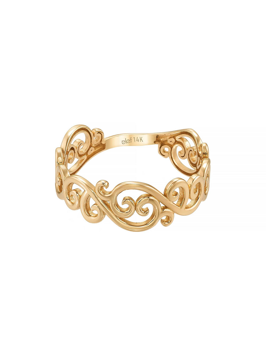 Barok Patterned Ring in 14K Gold