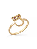 Owl Minimal Ring in 14K Gold by Elef Jewelry