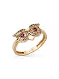 Owl Vintage Ring in 14K Gold by Elef Jewelry