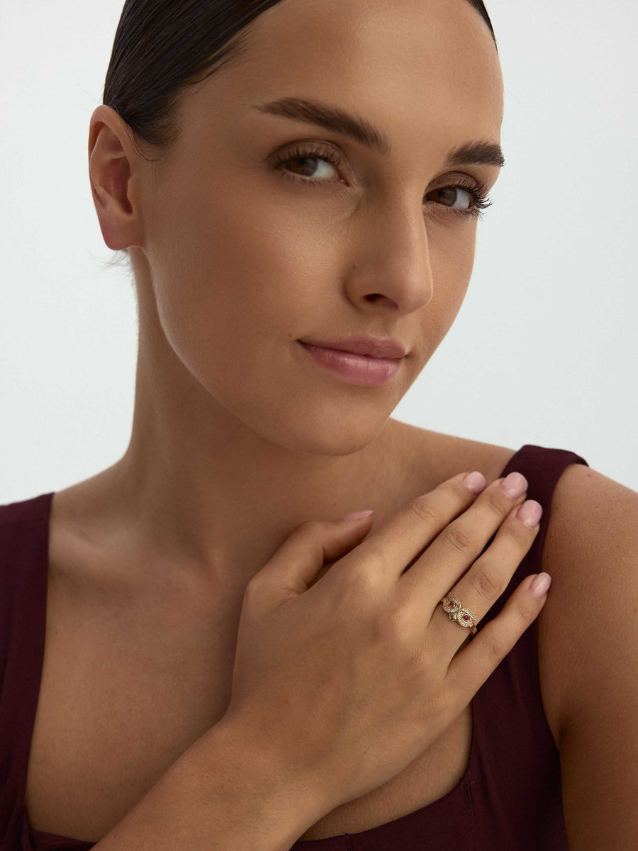 Owl Vintage Ring in 14K Gold
