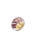 White Veined Pink Murano Glass Charm in 14K Gold by Elef Jewelry