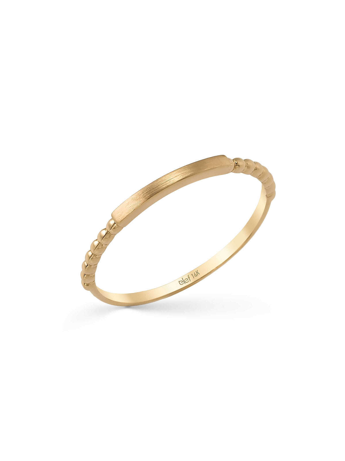Bilye Textured Minimal Ring in 14K Gold by Elef Jewelry
