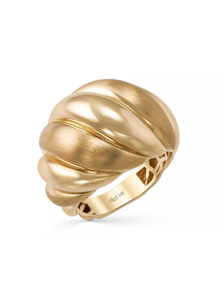 Domed Twisted Vintage Ring in 14K Gold