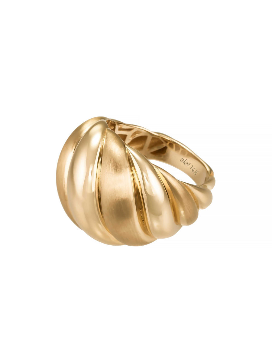 Domed Twisted Vintage Ring in 14K Gold