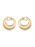 Domed Form Hoop Earrings in 14K Gold by Elef Jewelry