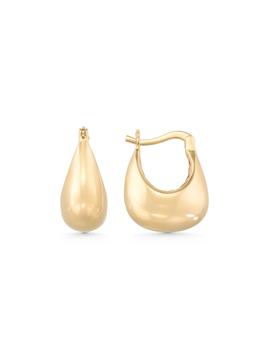 Domed Form Earrings in 14K Gold by Elef Jewelry
