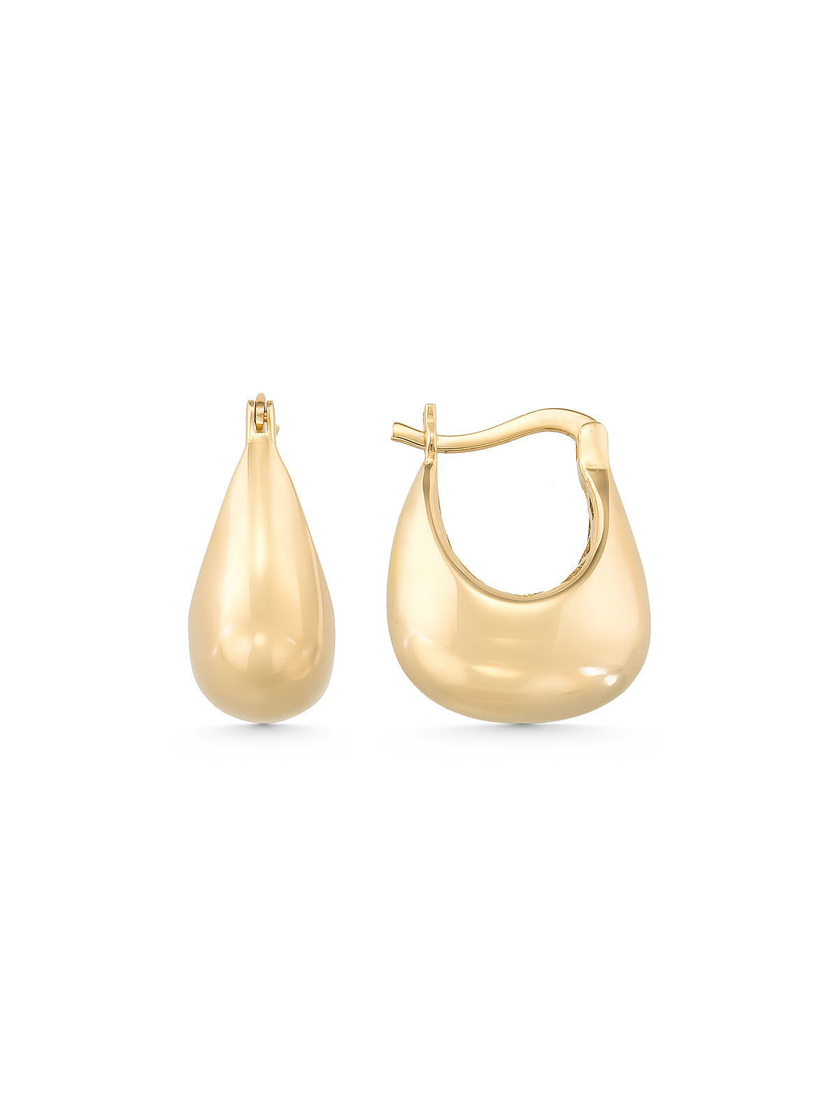 Domed Form Earrings in 14K Gold by Elef Jewelry