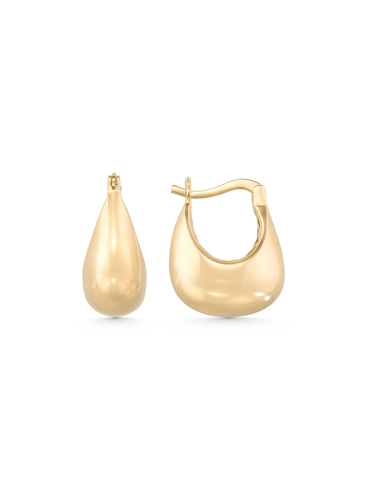 Domed Form Earrings in 14K Gold by Elef Jewelry