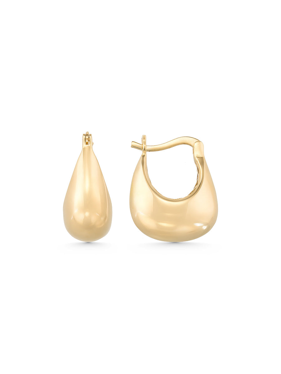 Domed Form Earrings in 14K Gold