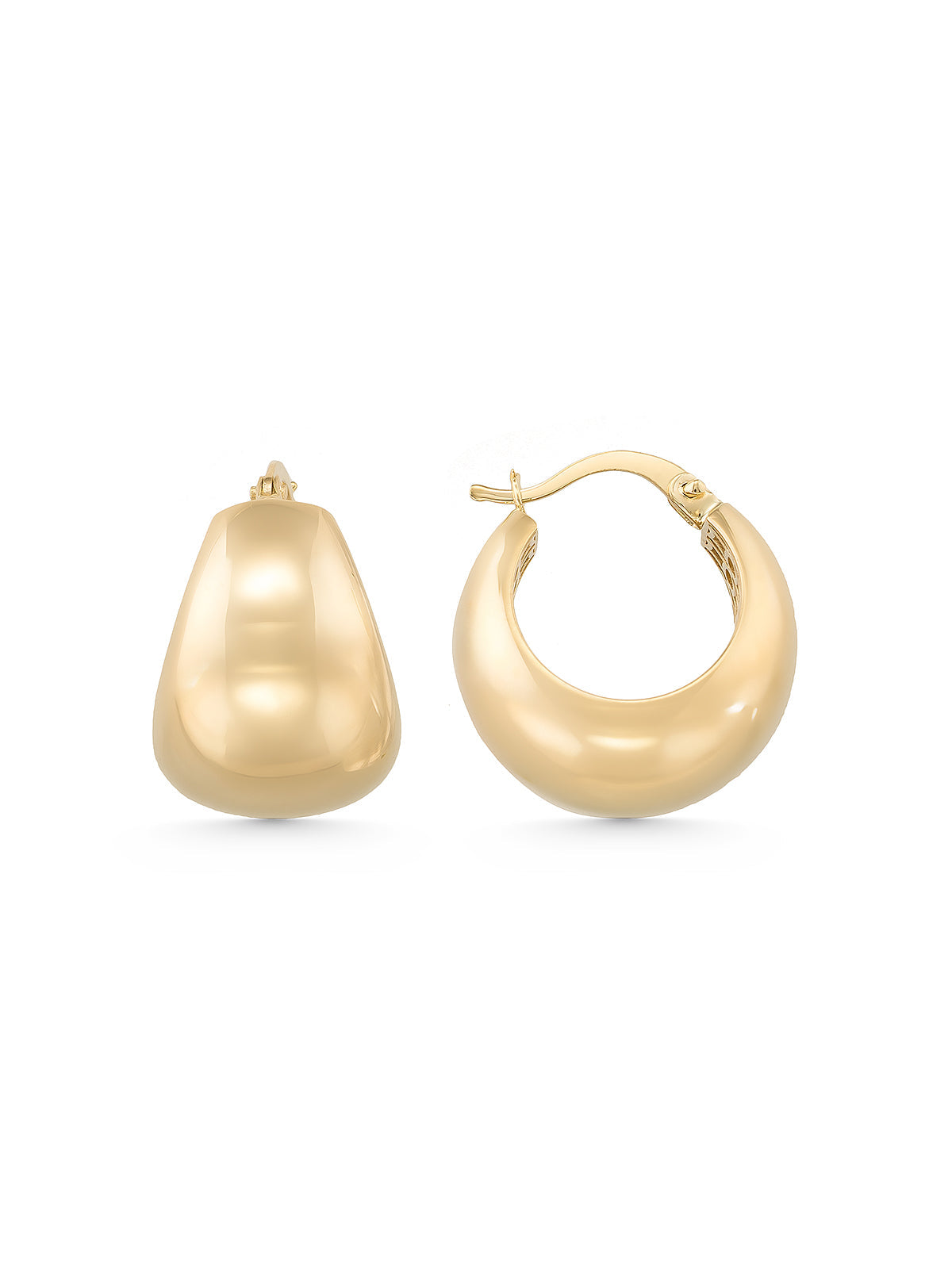 Domed Form Earrings in 14K Gold by Elef Jewelry