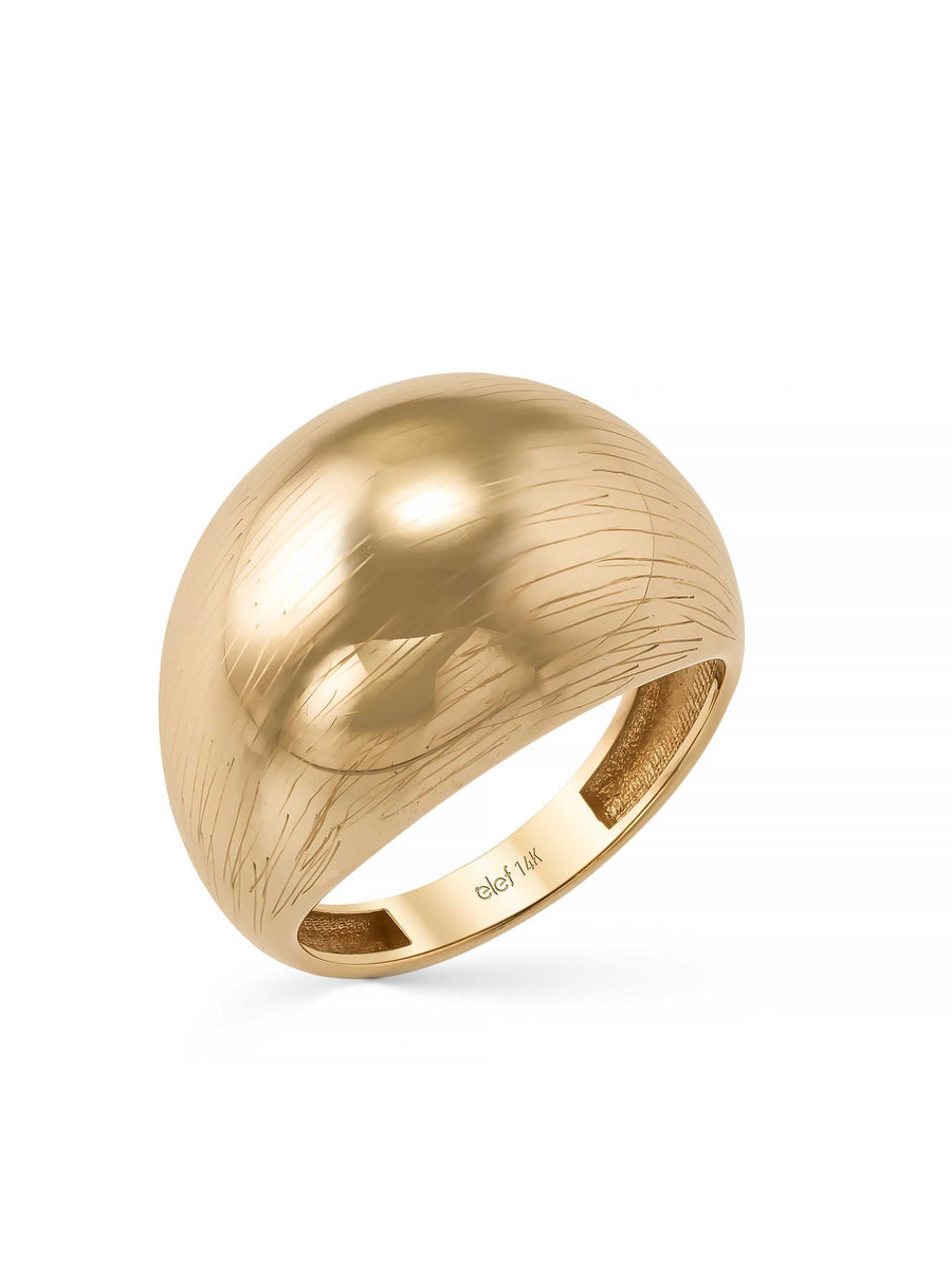 Domed Form Classic Ring in 14K Gold