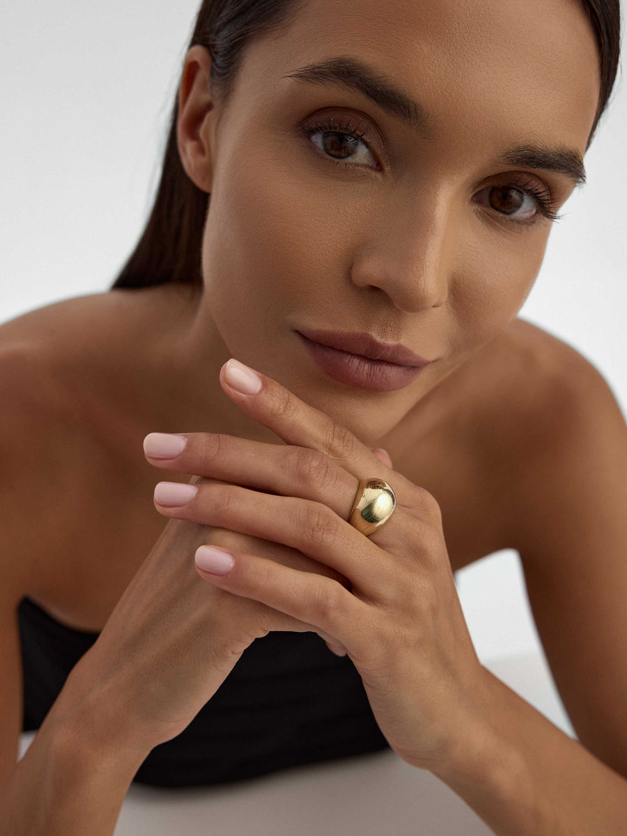 Domed Form Classic Ring in 14K Gold