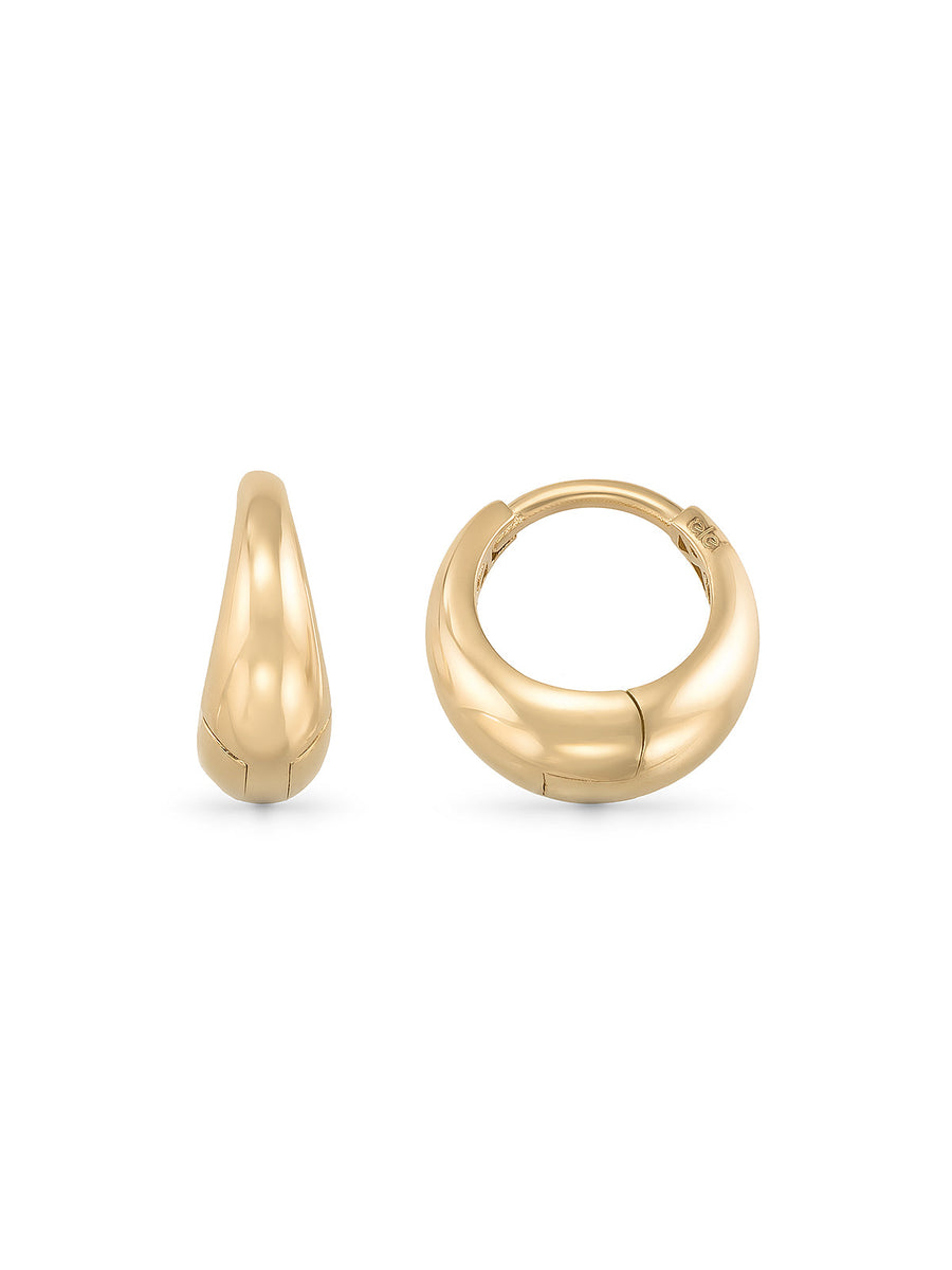 Domed Bold Hoop Earrings in 14K Gold