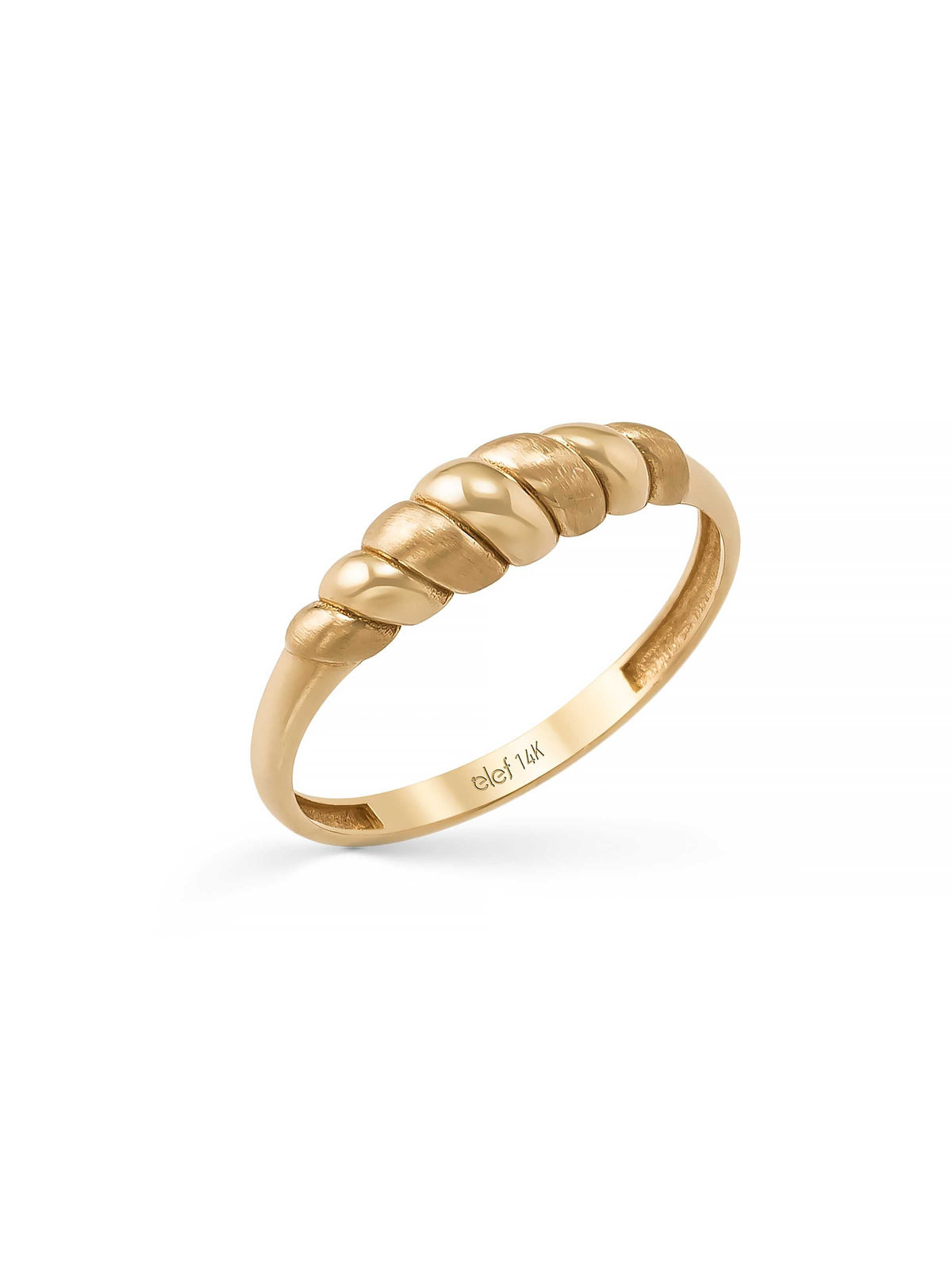 Domed Minimal Ring in 14K Gold by Elef Jewelry