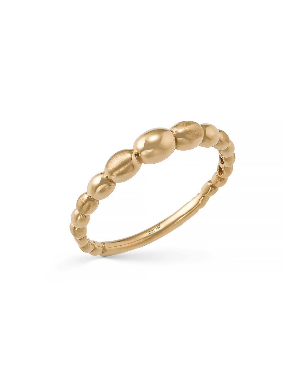 Domed Row Minimal Ring in 14K Gold