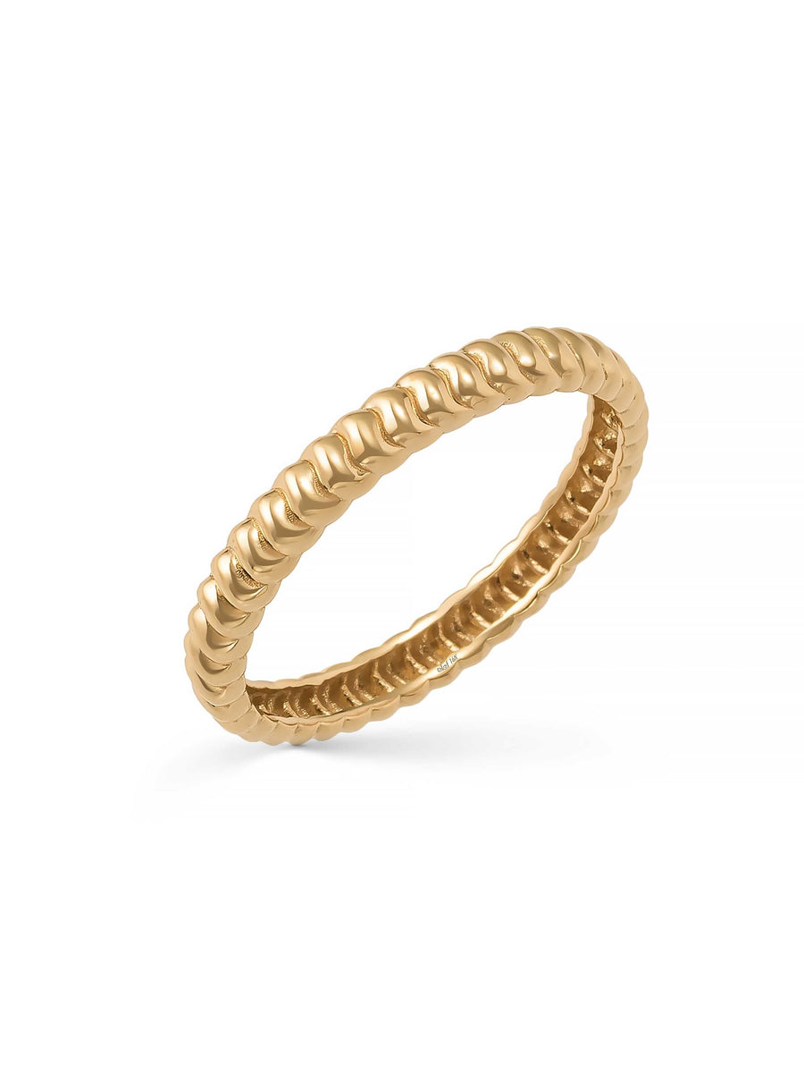Domed Row Ring in 14K Gold