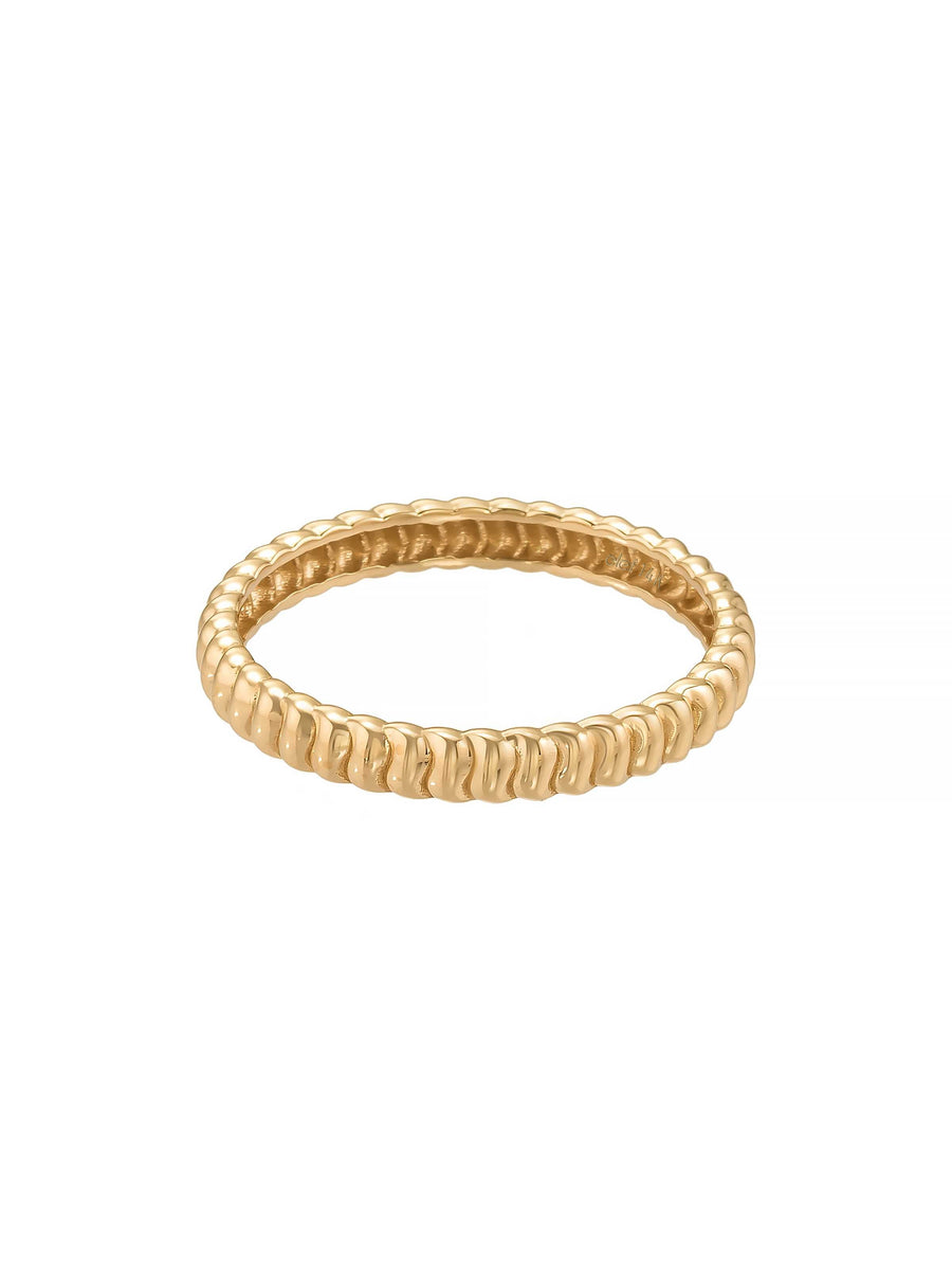 Domed Row Ring in 14K Gold