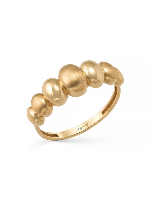 Domed Row Ring in 14K Gold by Elef Jewelry