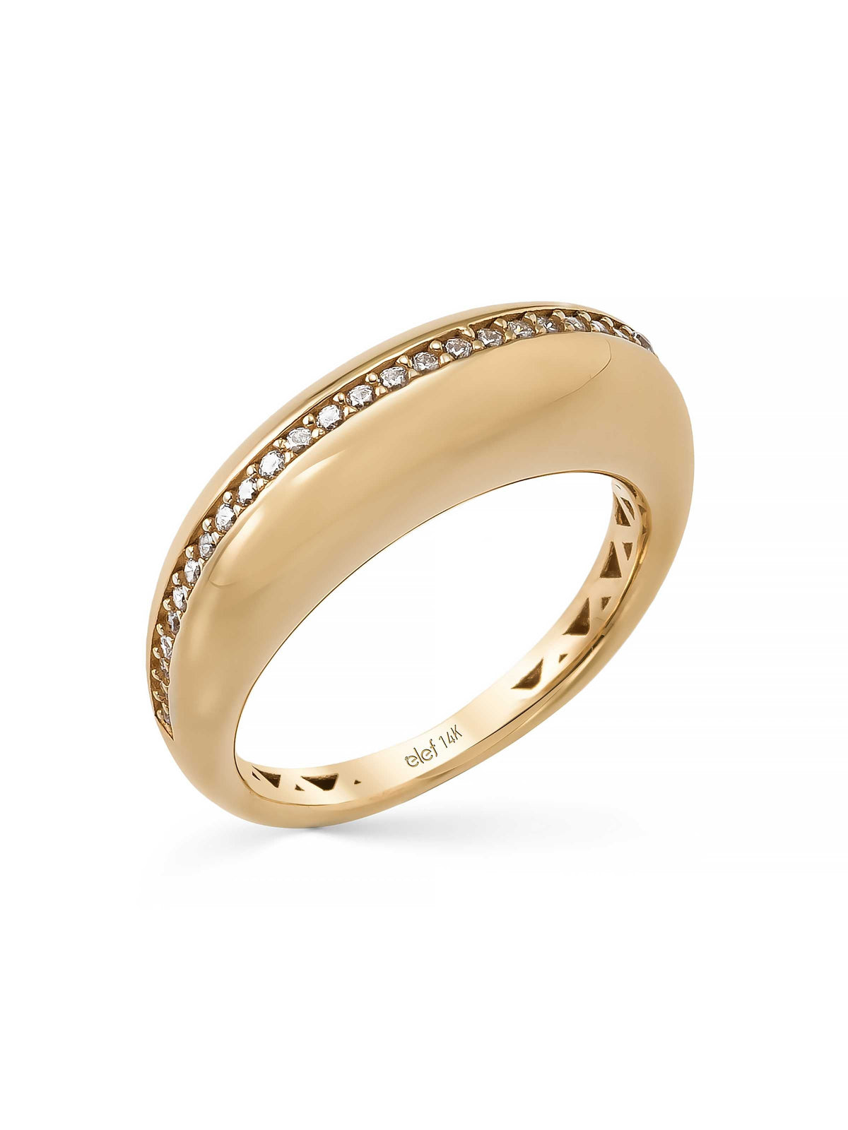 Domed Stone-Set Ring in 14K Gold by Elef Jewelry