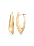 Domed V Form Gold Earrings Earrings in 14K Gold by Elef Jewelry