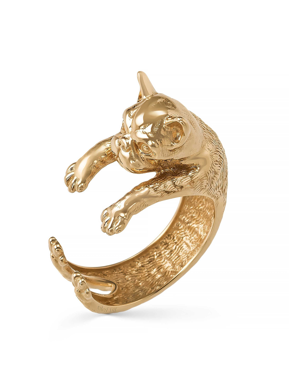 Bulldog Ring in 14K Gold by Elef Jewelry