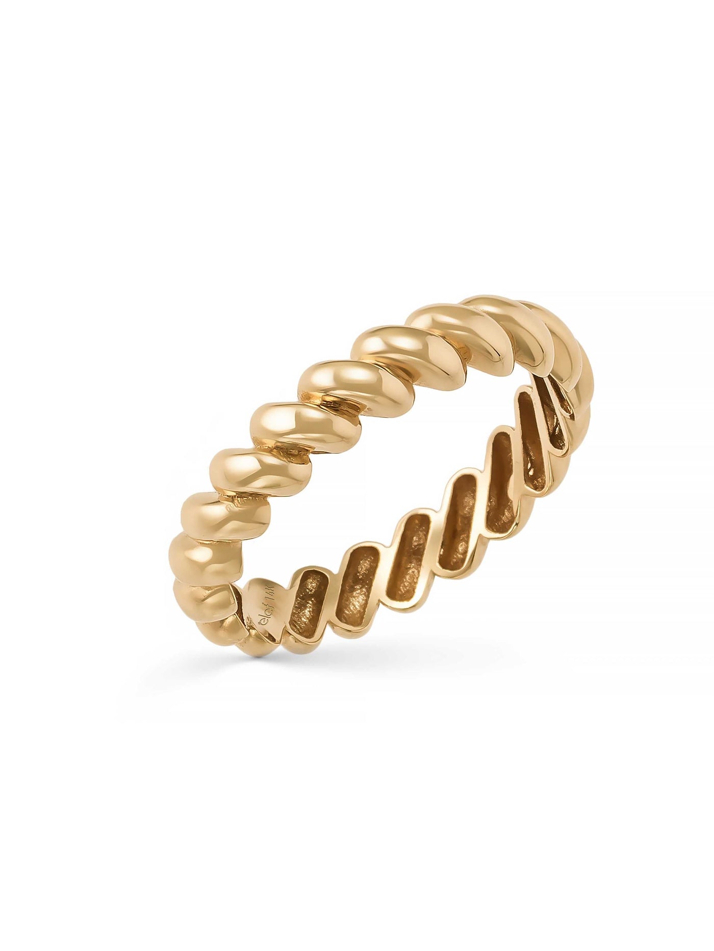 Twisted Form Minimal Ring in 14K Gold by Elef Jewelry