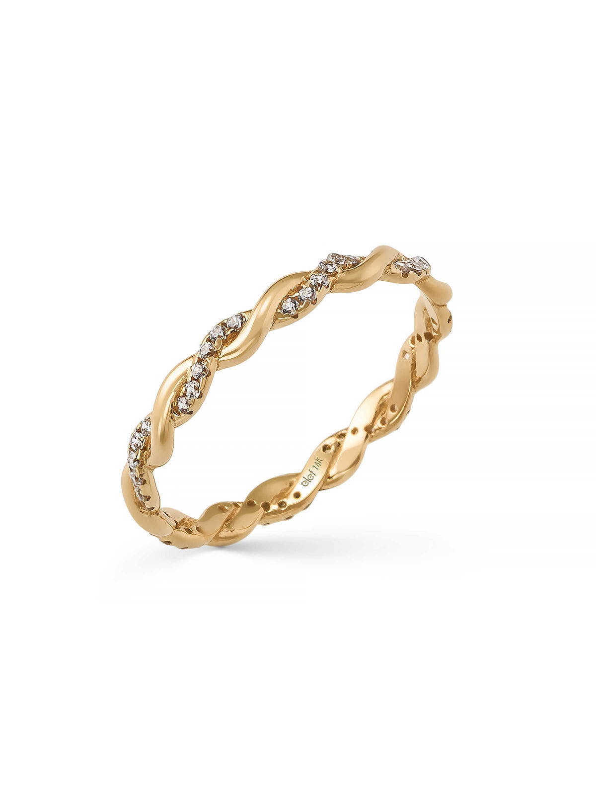 Twisted Form Stone-Set Ring in 14K Gold by Elef Jewelry
