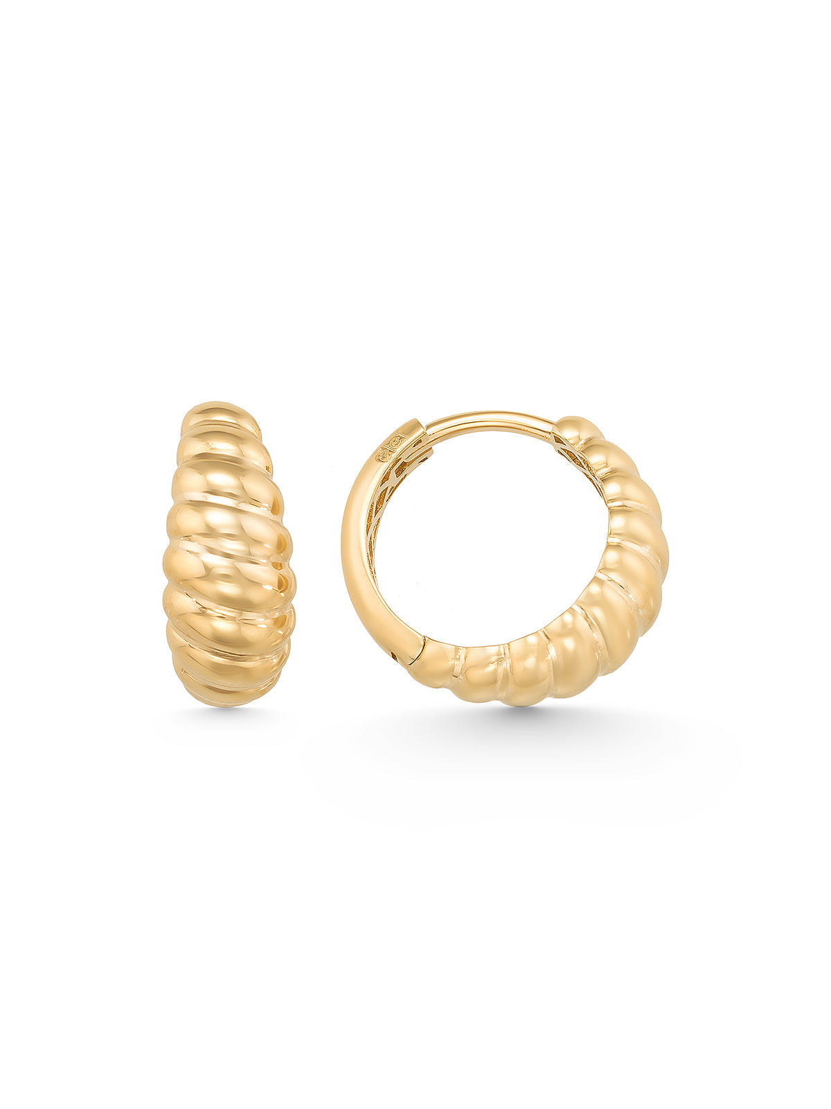 Twisted Domed Earrings in 14K Gold by Elef Jewelry