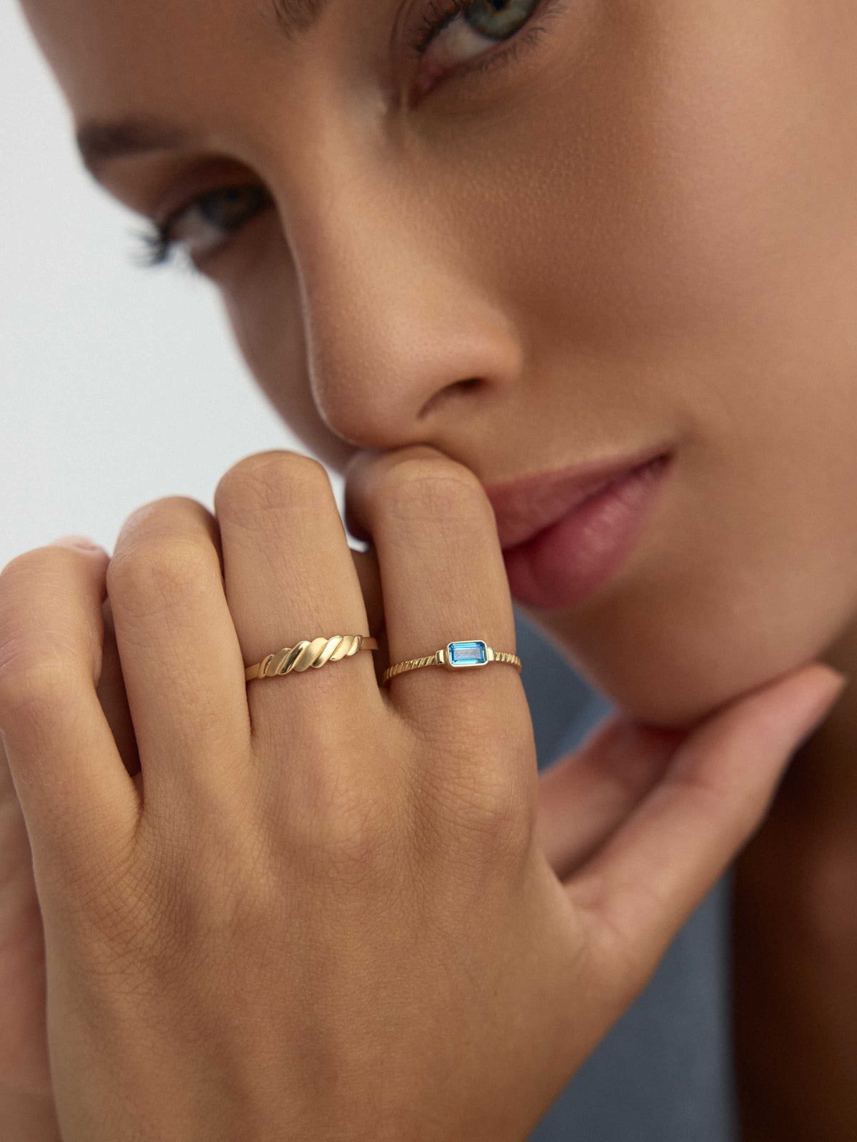 Twisted Form Minimal Ring in 14K Gold by Elef Jewelry