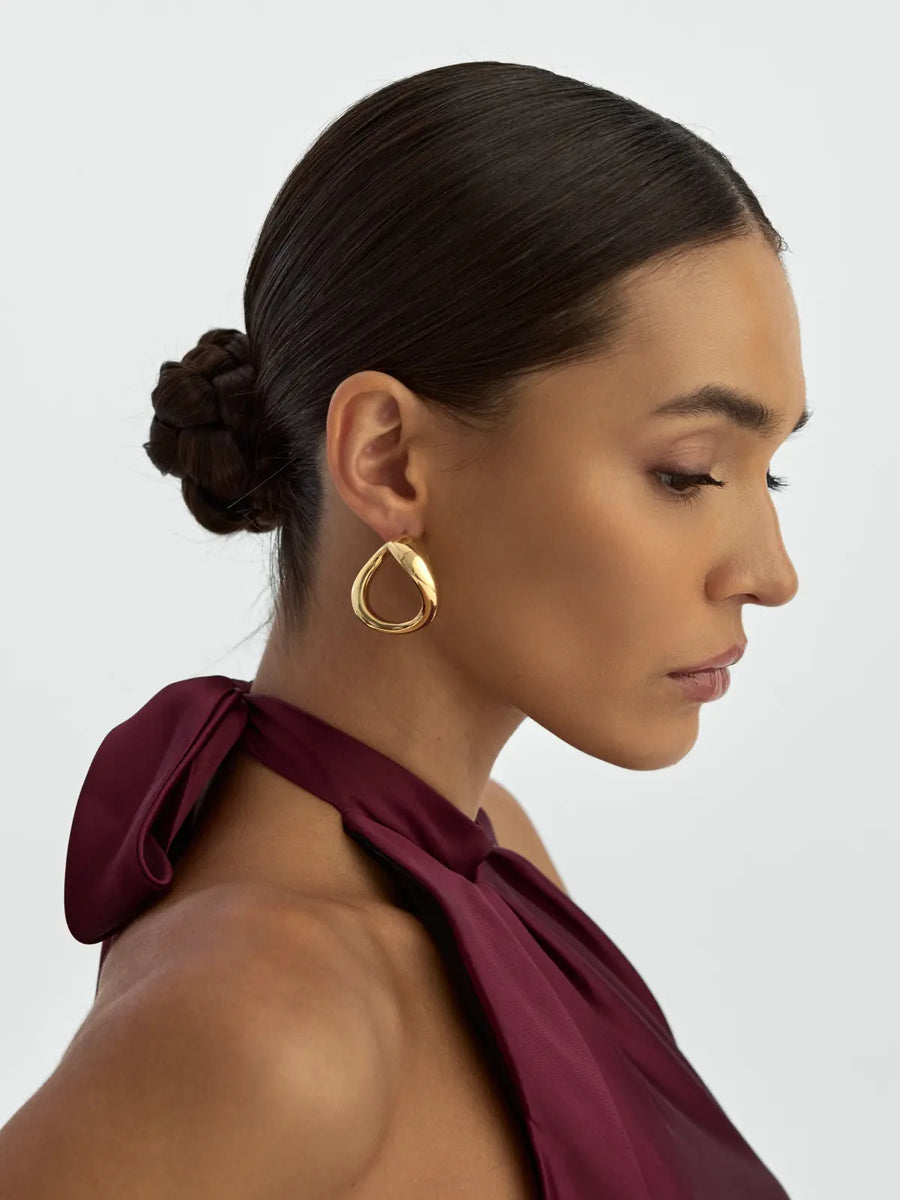 Twisted Sculptural Earrings in 14K Gold