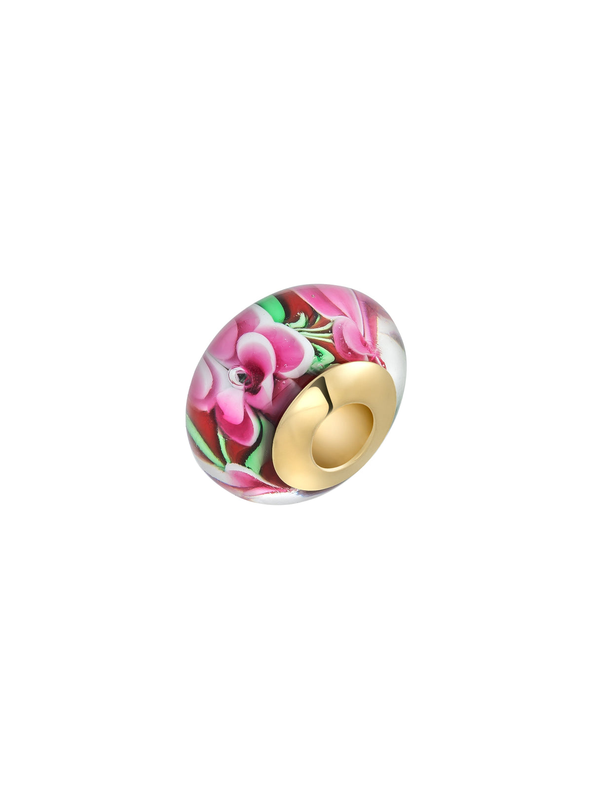 Flower Multicolor Murano Glass Charm in 14K Gold by Elef Jewelry