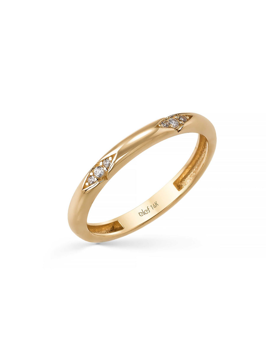 Flower Motif Ring in 14K Gold