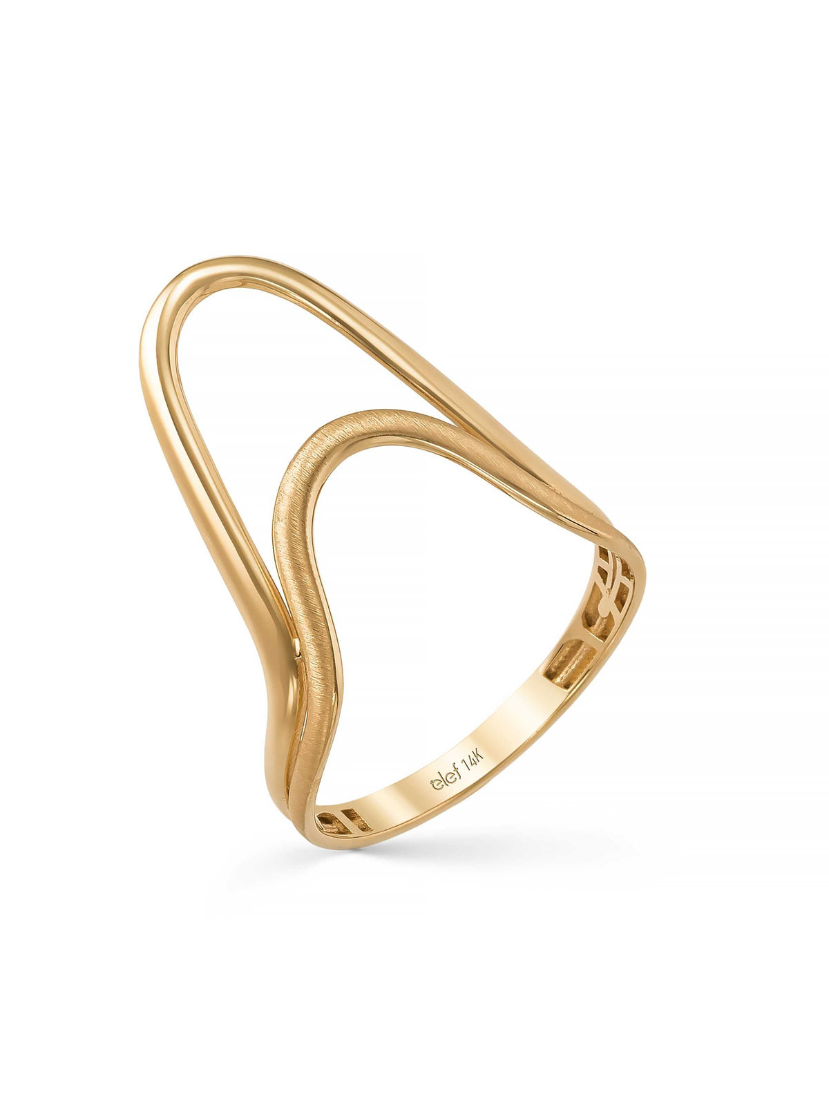 Double Curved Form Ring in 14K Gold by Elef Jewelry