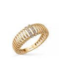 Double Stone-Set Sculptural Ring in 14K Gold by Elef Jewelry