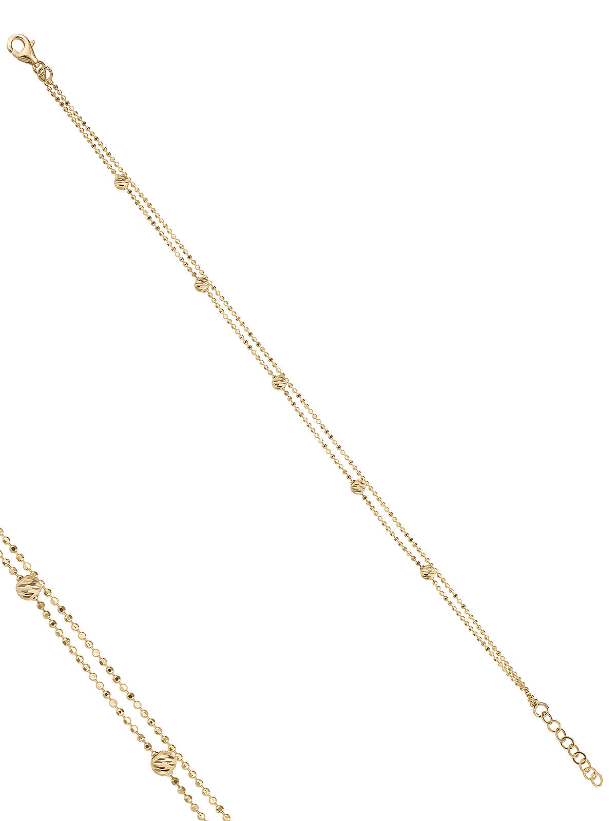 Double Row Bangle Form Dorika Bead Bracelet in 14K Gold by Elef Jewelry