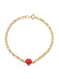 Strawberry Enamel Kids Bracelet in 14K Gold by Elef Jewelry