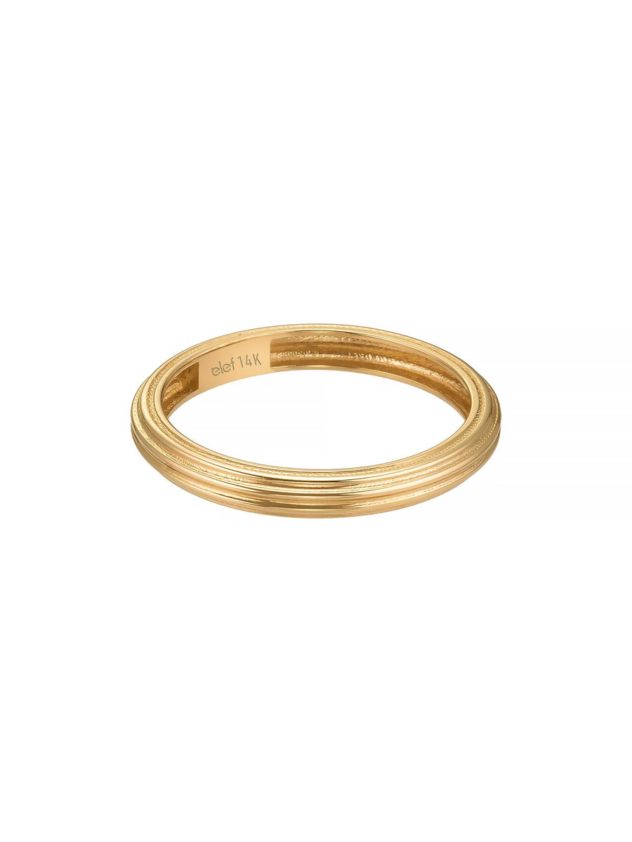 Striped Form Minimal Ring in 14K Gold