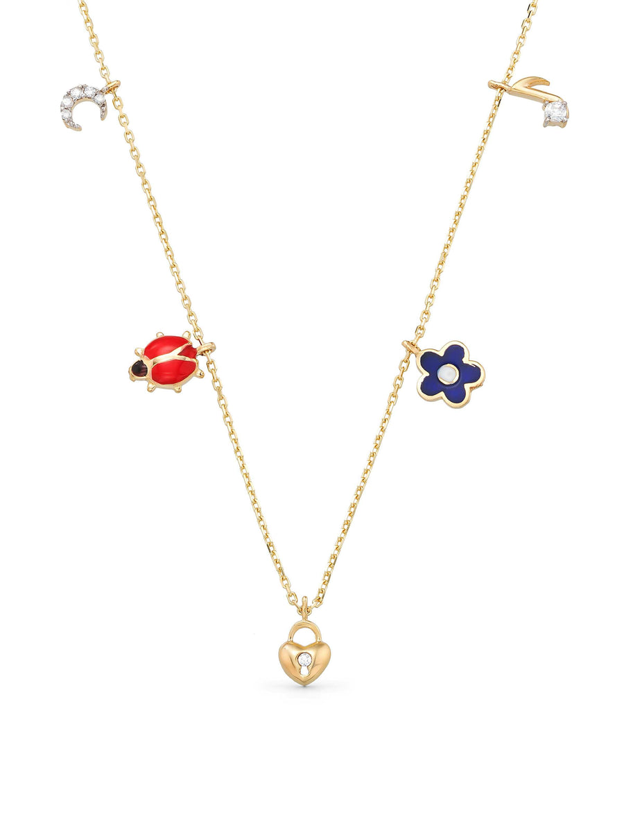 Multicolor Necklace in 14K Gold